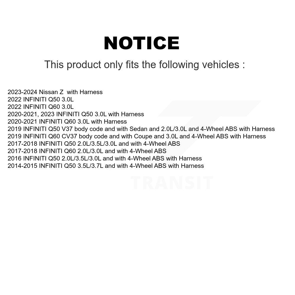 Wheel Hub Bearing And ABS Sensor Rear Kit For INFINITI Q50 Q60 Nissan Z