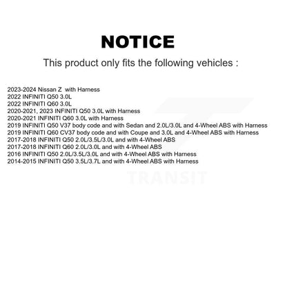 Wheel Hub Bearing And ABS Sensor Rear Kit For INFINITI Q50 Q60 Nissan Z