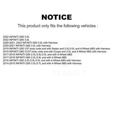 Wheel Hub Bearing And ABS Sensor Rear Kit For INFINITI Q50 Q60