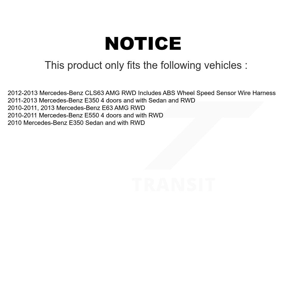 Wheel Hub Bearing ABS Sensor Front Kit For Mercedes-Benz E350 E550 E63 AMG CLS63