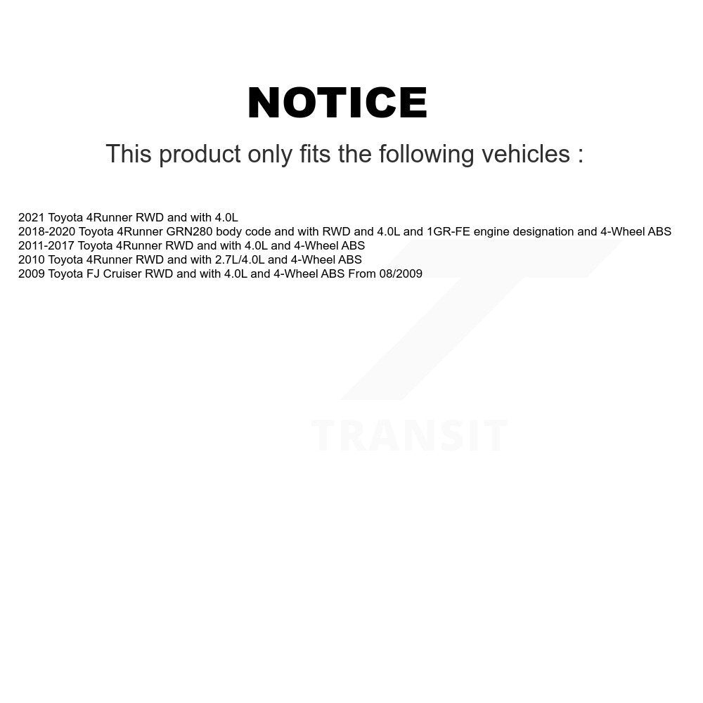 Wheel Hub Bearing And ABS Sensor Front Kit For Toyota 4Runner FJ Cruiser