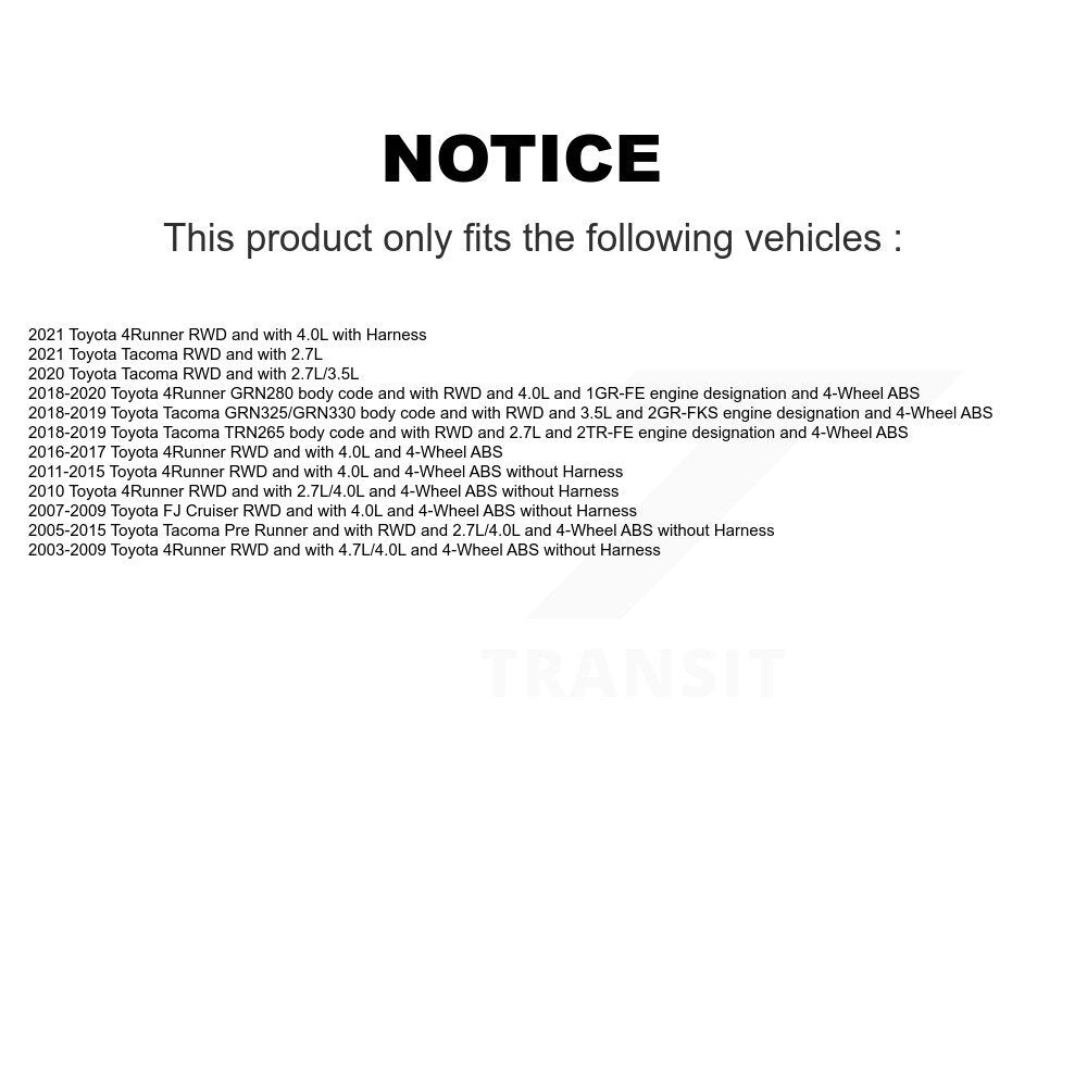 Wheel Hub Bearing And ABS Sensor Front Kit For Toyota Tacoma 4Runner FJ Cruiser