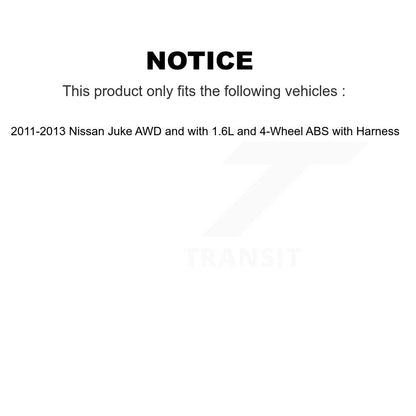 Wheel Hub Bearing & Sensor Front Rear Kit For 2011-2013 Nissan Juke with Harness