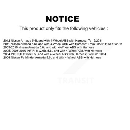 Wheel Hub Bearing And Extra ABS Sensor Rear Kit For Nissan Armada INFINITI QX56