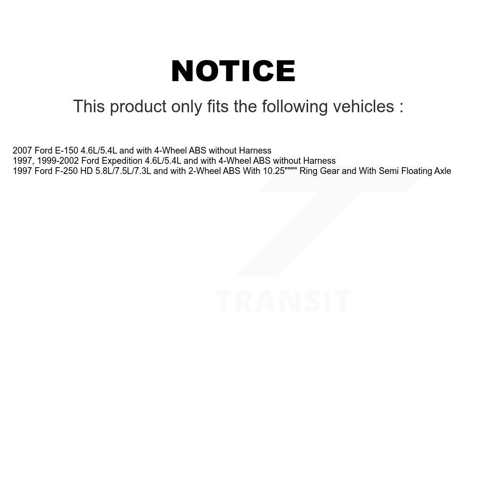 Wheel Bearing And ABS Sensor Rear Kit For Ford F-250 HD Expedition E-150