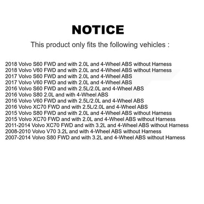 Wheel Hub Bearing And ABS Sensor Rear Kit For Volvo XC70 S80 S60 V60 V70