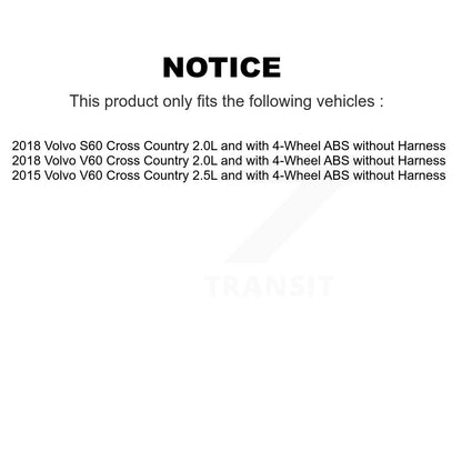 Wheel Hub Bearing And ABS Sensor Rear Kit For Volvo V60 Cross Country S60