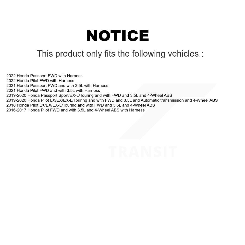 Wheel Hub Bearing And ABS Sensor Rear Kit For Honda Pilot Passport