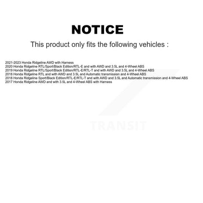 Wheel Hub Bearing And ABS Sensor Rear Kit For Honda Ridgeline