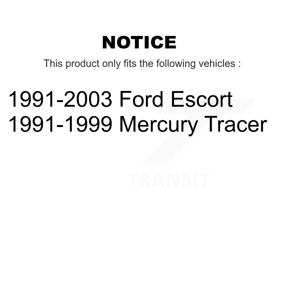 Wheel Bearing And Tie Rod End Front Kit For Ford Escort Mercury Tracer