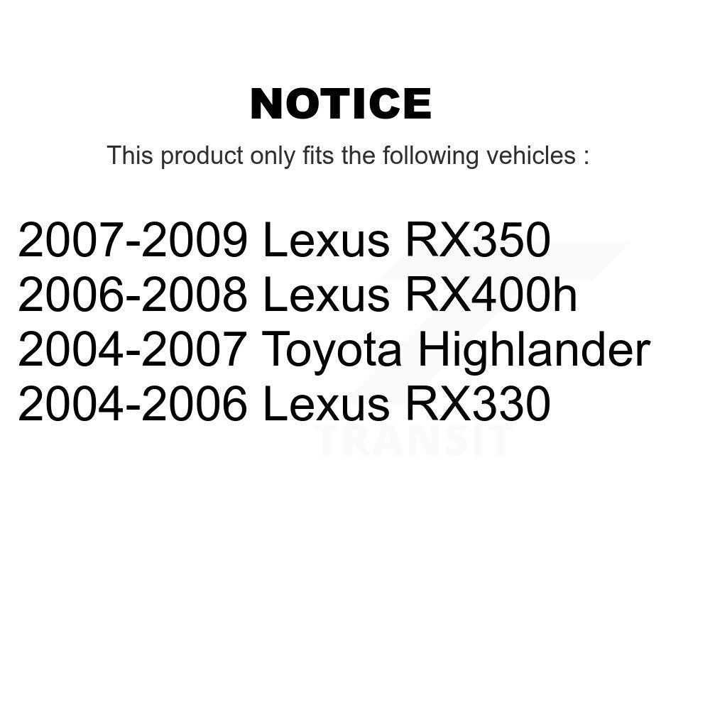 Wheel Bearing And Tie Rod End Front Kit For Lexus RX350 Toyota Highlander RX330