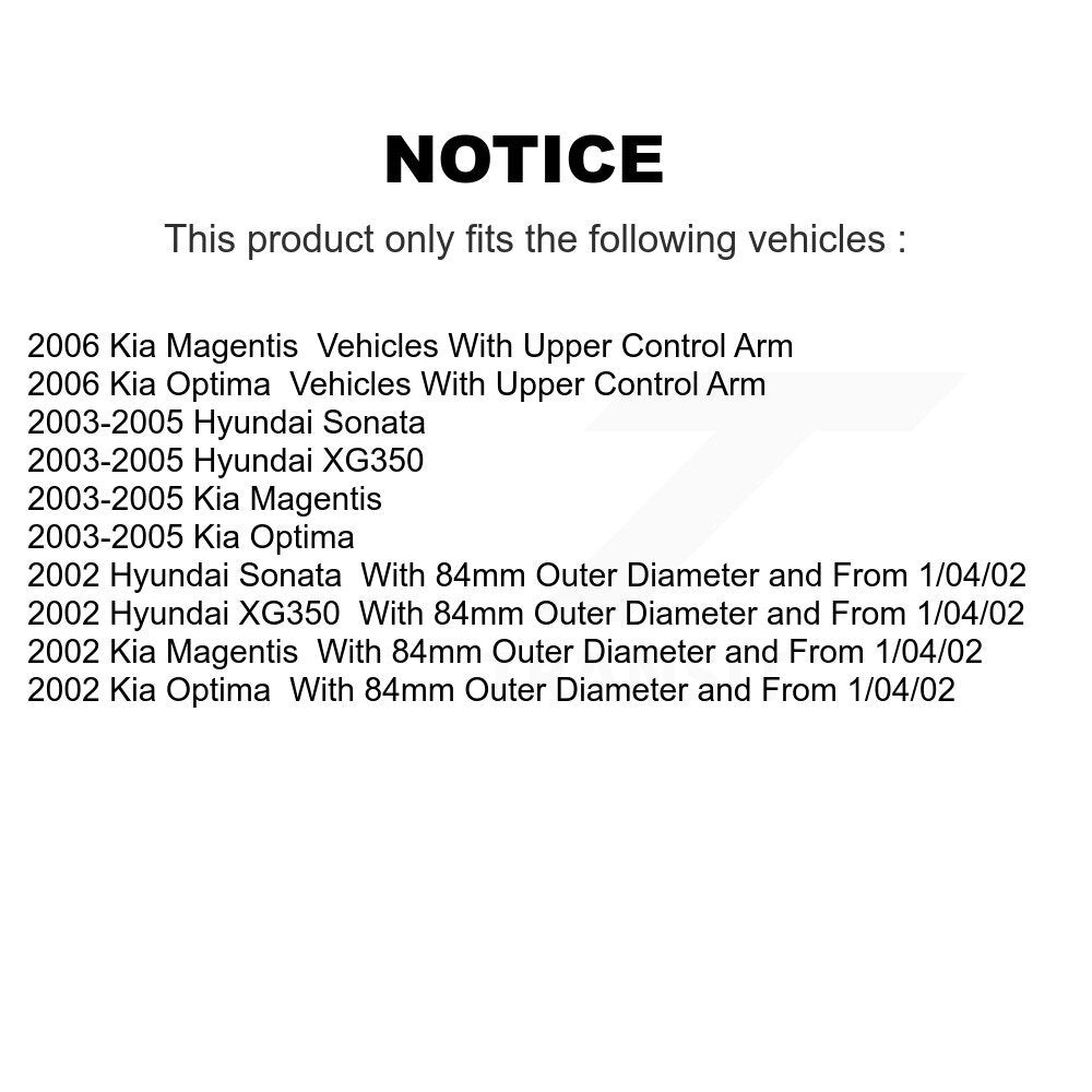 Wheel Bearing Tie Rod End Front Kit For Hyundai Sonata Kia Optima XG350 Magentis