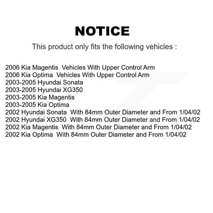 Wheel Bearing Tie Rod End Front Kit For Hyundai Sonata Kia Optima XG350 Magentis