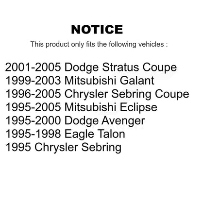 Wheel Bearing And Tie Rod End Front Kit For Chrysler Sebring Mitsubishi Eclipse