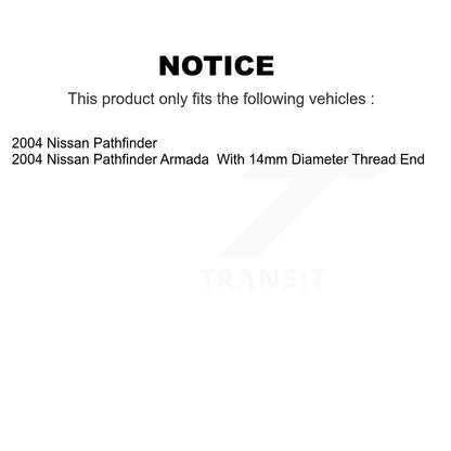 Wheel Bearing And Tie Rod End Front Kit For 2004 Nissan Pathfinder Armada
