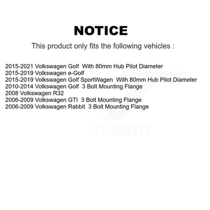 Wheel Bearing & Tie Rod End Front Kit For Volkswagen Golf SportWagen Rabbit GTI