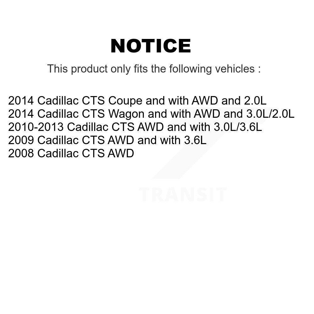 Wheel Bearing And Tie Rod End Front Kit For Cadillac CTS