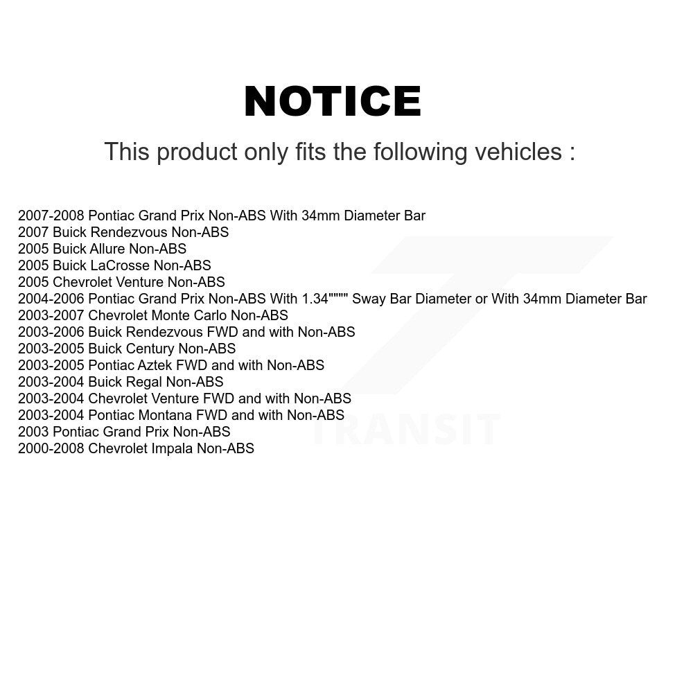 Hub Bearing Assembly And Link Front Kit For Chevrolet Impala Pontiac Buick Grand