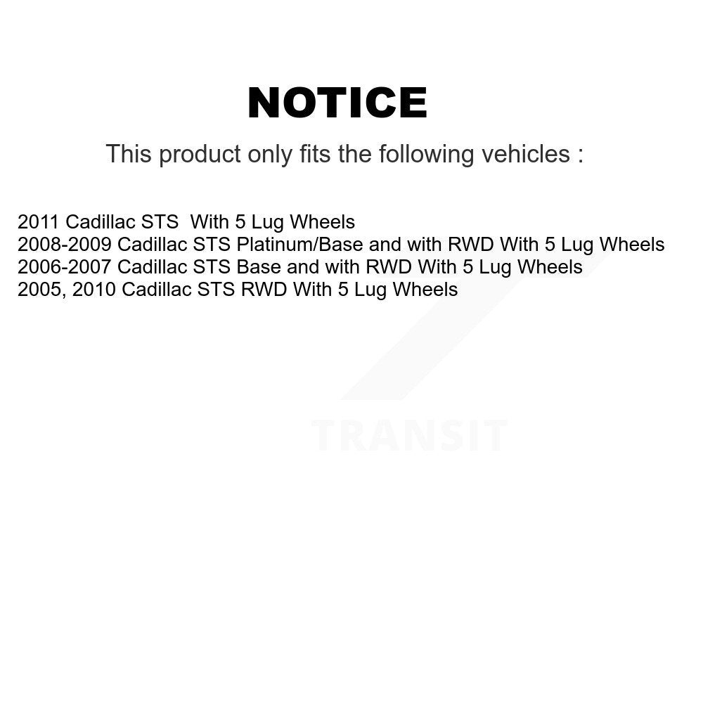 Hub Bearing Assembly And Link Front Kit For Cadillac STS With 5 Lug Wheels