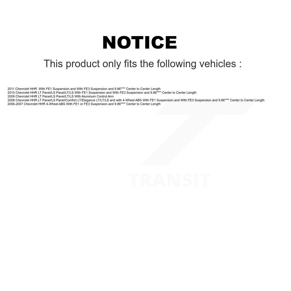 Hub Bearing Assembly And Link Front Kit For Chevrolet HHR