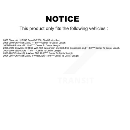Hub Bearing Assembly & Link Front Kit For Chevrolet Malibu Pontiac G6 HHR Saturn