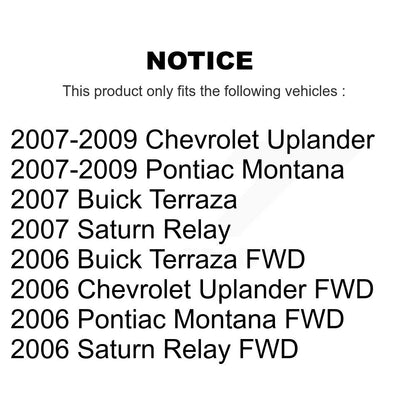 Hub Bearing Assembly Link Front Kit For Pontiac Montana Chevrolet Uplander Buick