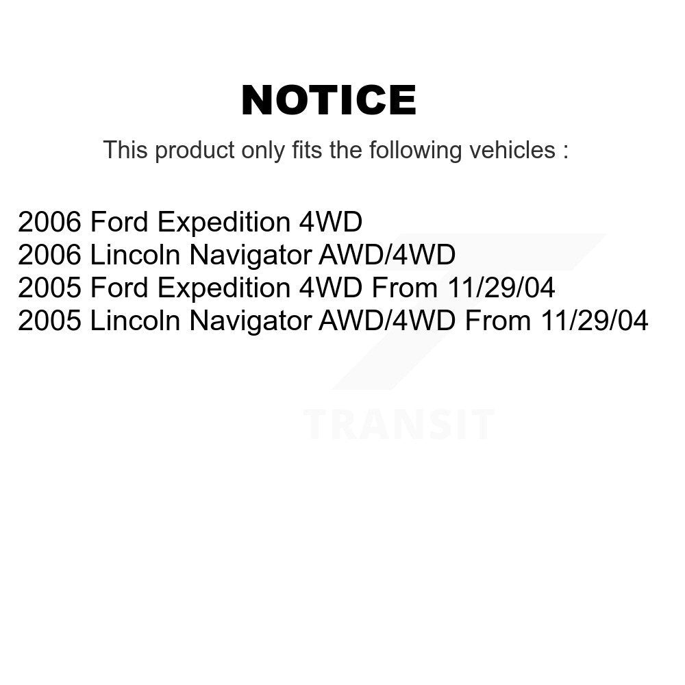 Hub Bearing Assembly And Link Front Kit For Ford Expedition Lincoln Navigator