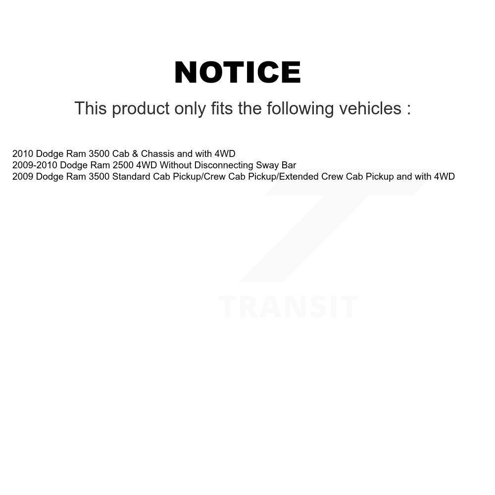 Hub Bearing Assembly And Link Front Kit For Dodge Ram 2500 3500