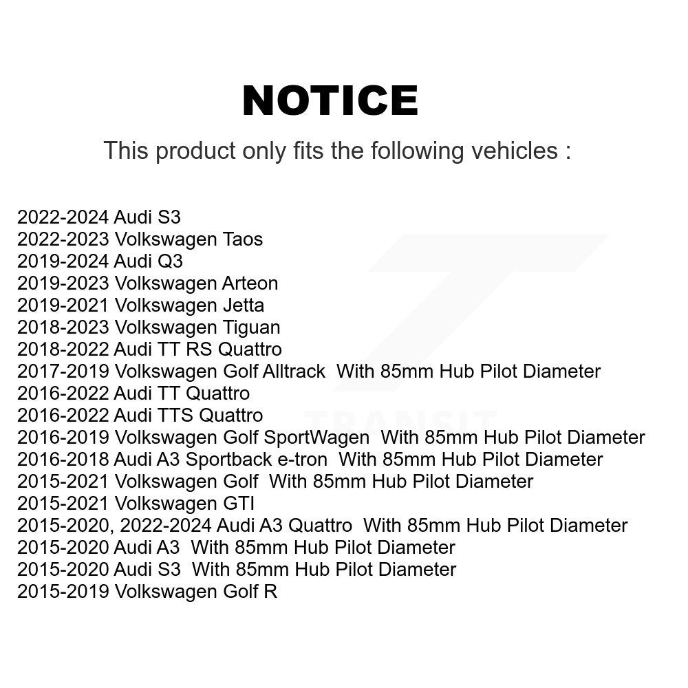 Hub Bearing Assembly Link Front Kit For Volkswagen Tiguan Golf Jetta Audi Q3 GTI