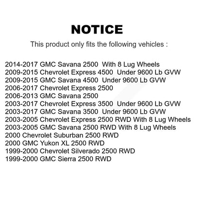 Hub Bearing Assembly & Link Front Kit For GMC Chevrolet Savana 2500 Express 3500