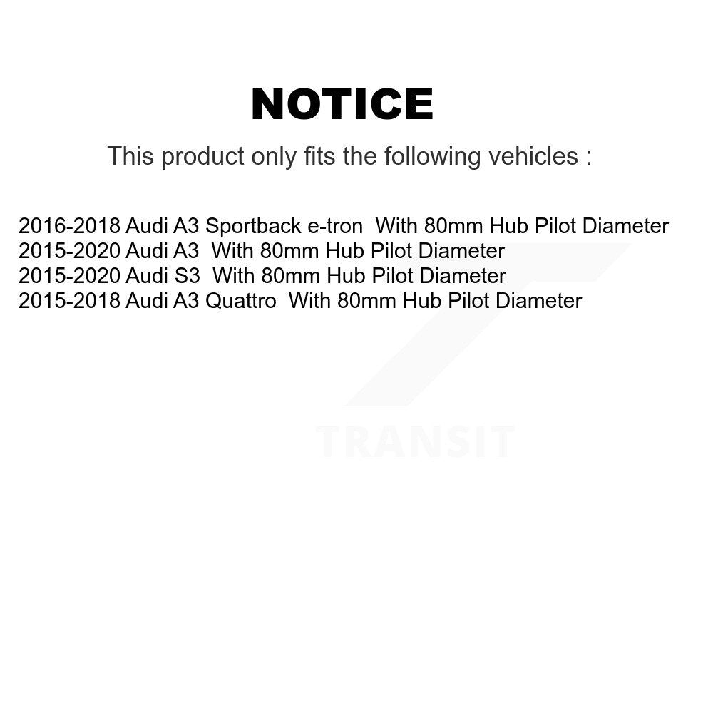 Hub Bearing Assembly And Link Front Kit For Audi A3 Quattro Convertible