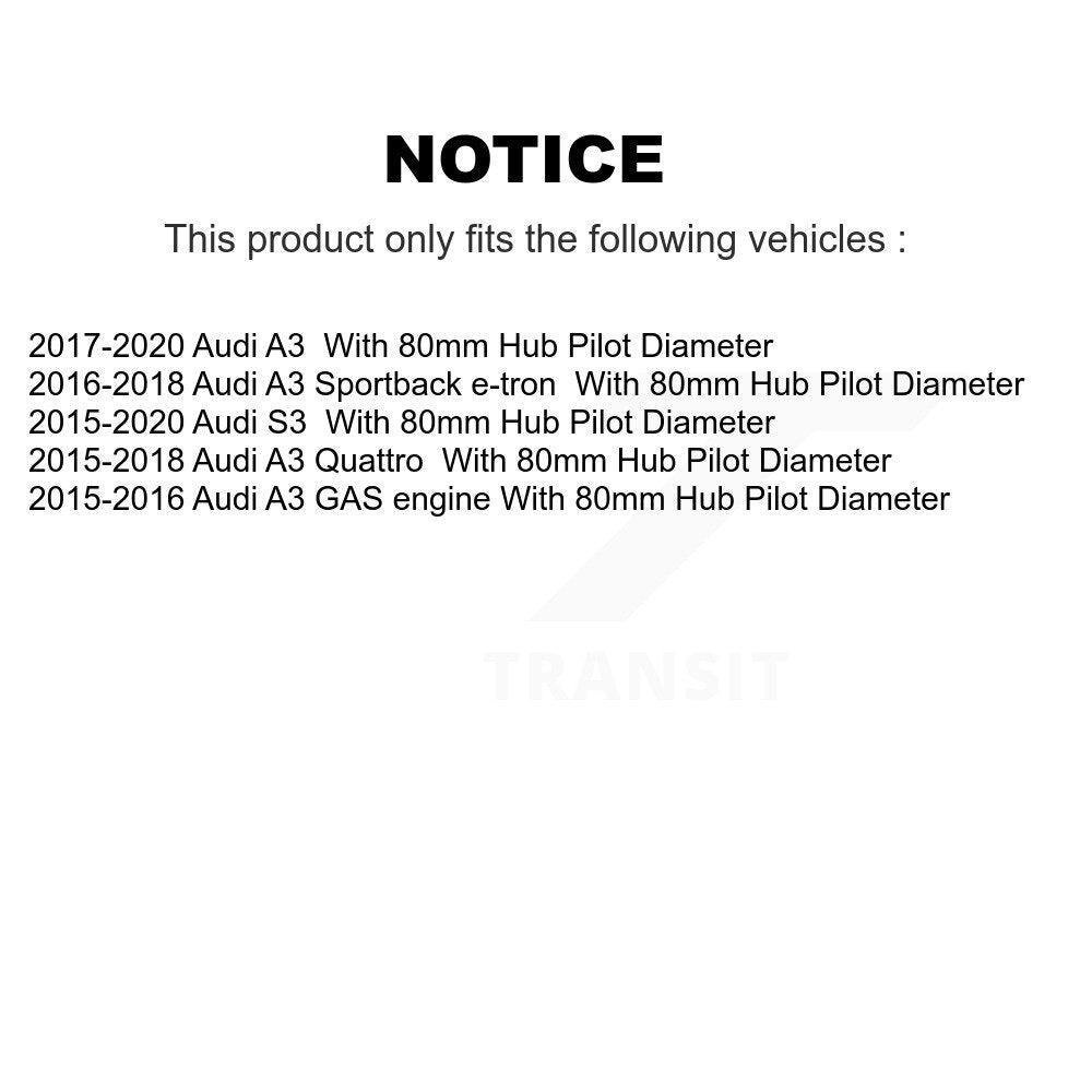 Wheel Bearing And Tie Rod End Front Kit For Audi A3 Quattro S3 Sportback e-tron