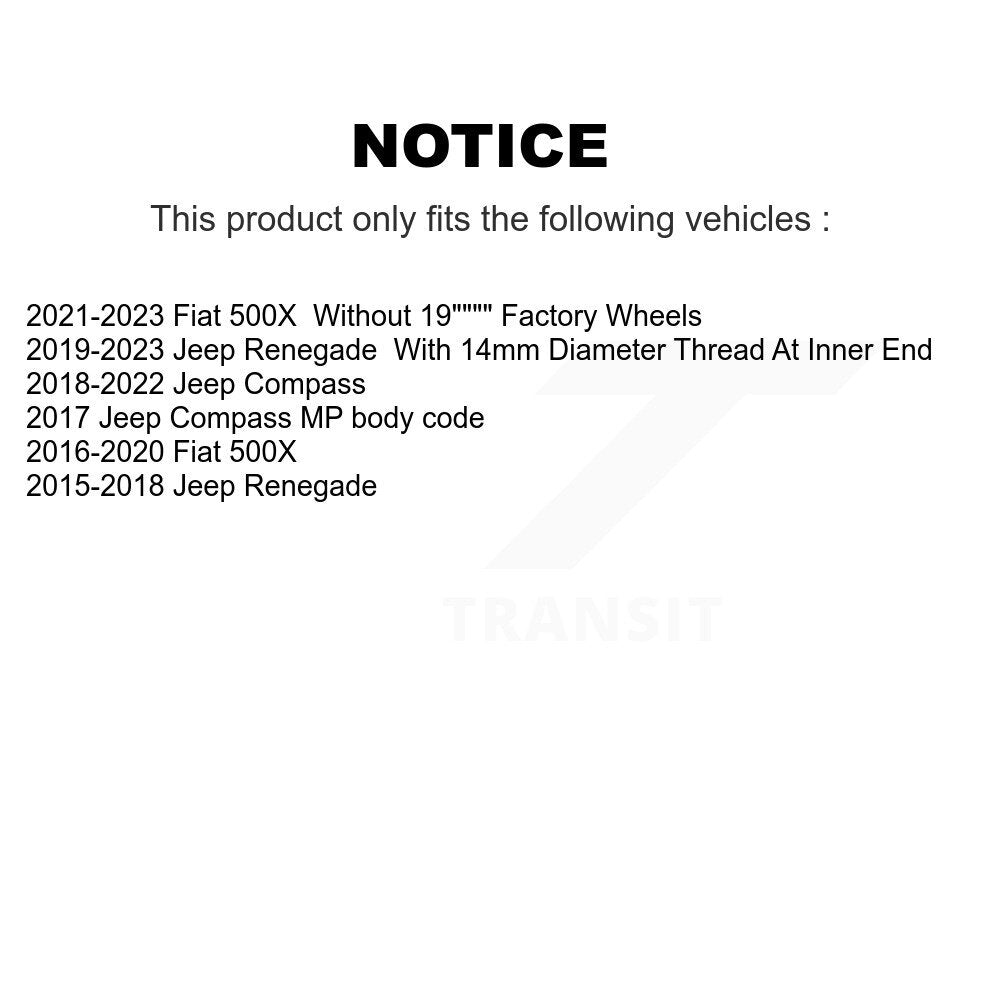 Wheel Bearing And Tie Rod End Front Kit For Jeep Compass Renegade Fiat 500X