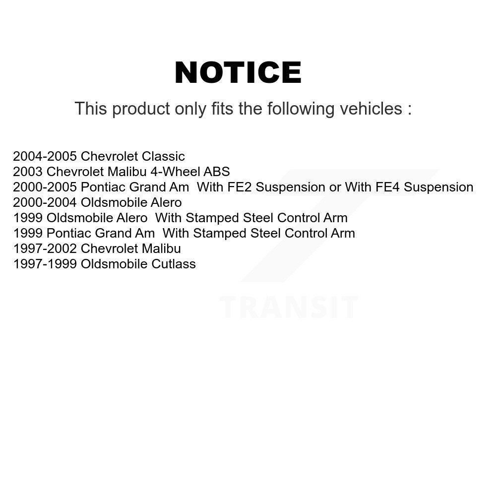 Bearing Lower Control Arm & Link Front Right Kit For Pontiac Grand Am Chevrolet