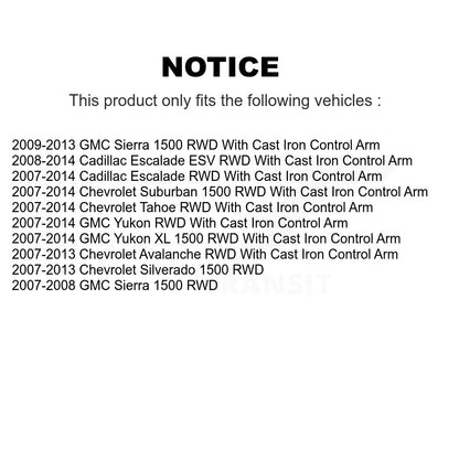 Bearing Lower Control Arm Link Front Right Kit For Chevrolet GMC Sierra 1500 XL