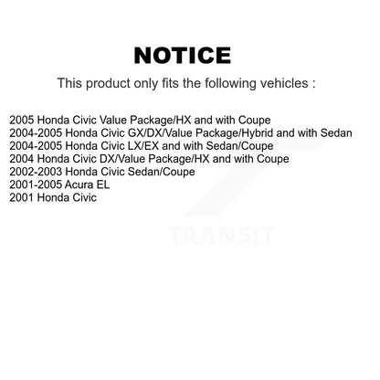 Bearing Lower Ball Joint Tie Rod & Link Front Right Kit (5Pc) For Honda Civic EL
