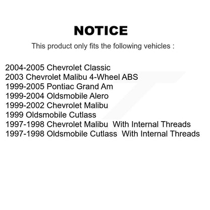 Bearing Lower Ball Joint Tie Rod Link Front Kit (5Pc) For Pontiac Grand Am Alero