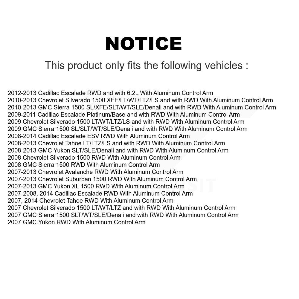 Bearing Lower Ball Joint Tie Rod & Link Front Kit (5Pc) For Chevrolet GMC Sierra