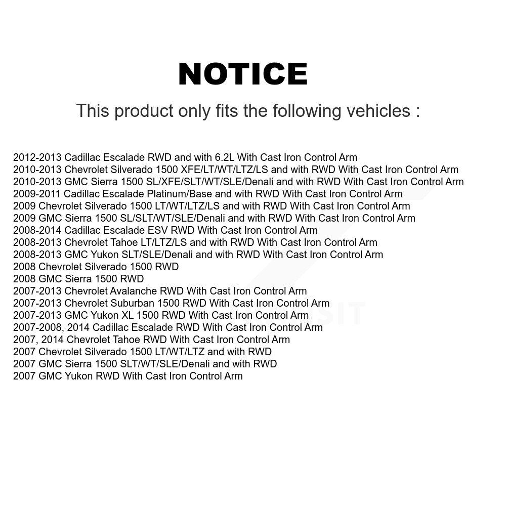 Bearing Lower Ball Joint Tie Rod & Link Front Kit (5Pc) For Chevrolet GMC Sierra