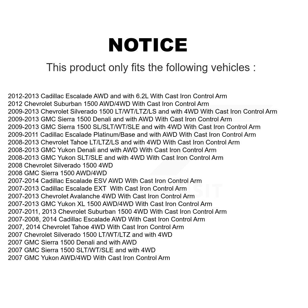 Bearing Lower Ball Joint Tie Rod & Link Front Kit (5Pc) For Chevrolet GMC Sierra