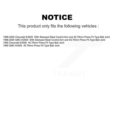 Bearing Lower Ball Joint Outer Tie Rod & Link Front Kit For K3500 Chevrolet GMC