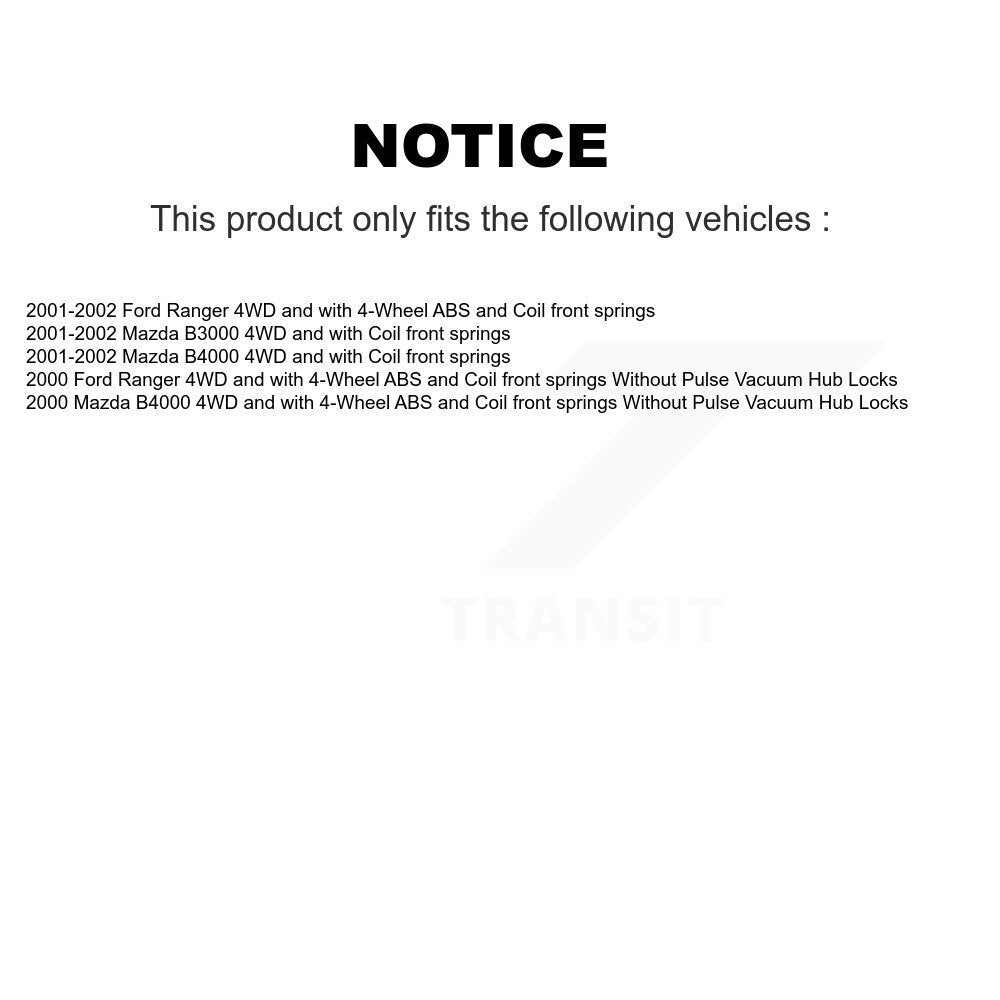 Hub Upper Arm Lower Ball Joint Outer Tie Rod Link Front Right Kit (5Pc) For Ford