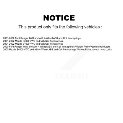 Hub Upper Arm Lower Ball Joint Outer Tie Rod Link Front Right Kit (5Pc) For Ford