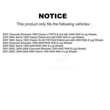 Bearing Lower Upper Control Arm Link Front Left Kit For Chevrolet Silverado 1500