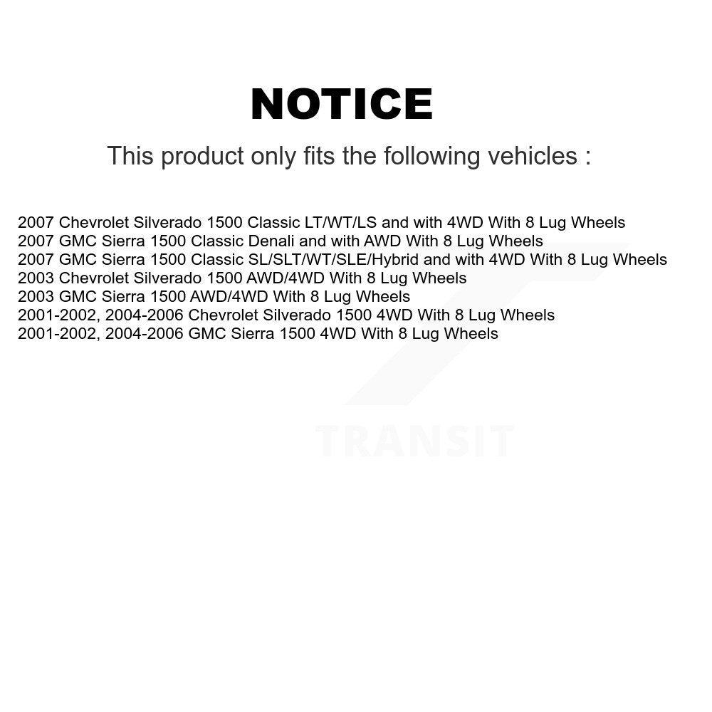 Bearing Lower Upper Control Arm Link Front Left Kit For Chevrolet Silverado 1500