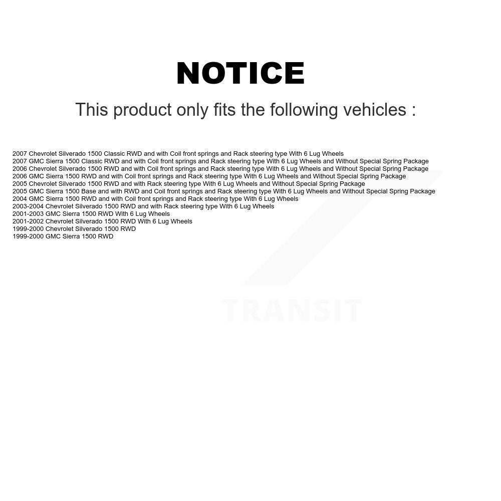 Bearing Lower Control Arm Tie Rod & Link Front Left Kit (5Pc) For Chevrolet 1500