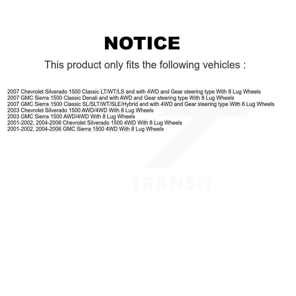 Bearing Lower Control Arm Outer Tie Rod & Link Front Left Kit For Chevrolet 1500