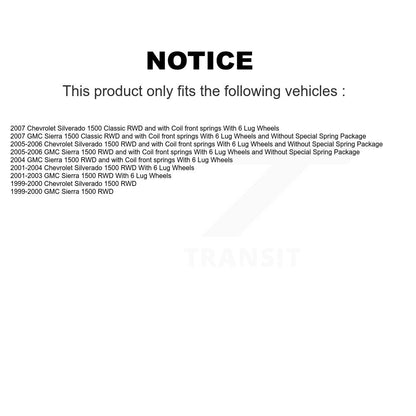 Bearing Lower Upper Control Arm Link Front Right Kit For Chevrolet Silverado GMC