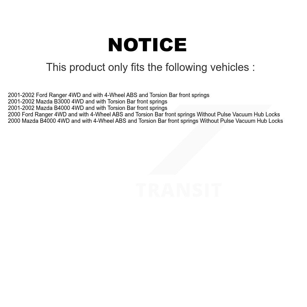 Hub Bearing Lower Control Arm Tie Rod Link Front Right Kit (5Pc) For Ford Ranger