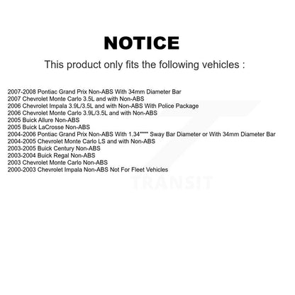 Bearing Lower Control Arm Outer Tie Rod Link Front Right Kit For Chevrolet Grand